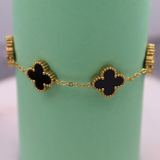 Black Clover Chain Bracelet - Adorn-iq