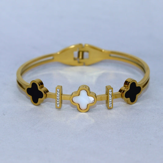 Dual-Tone Clover Bracelet - Adorn-iq