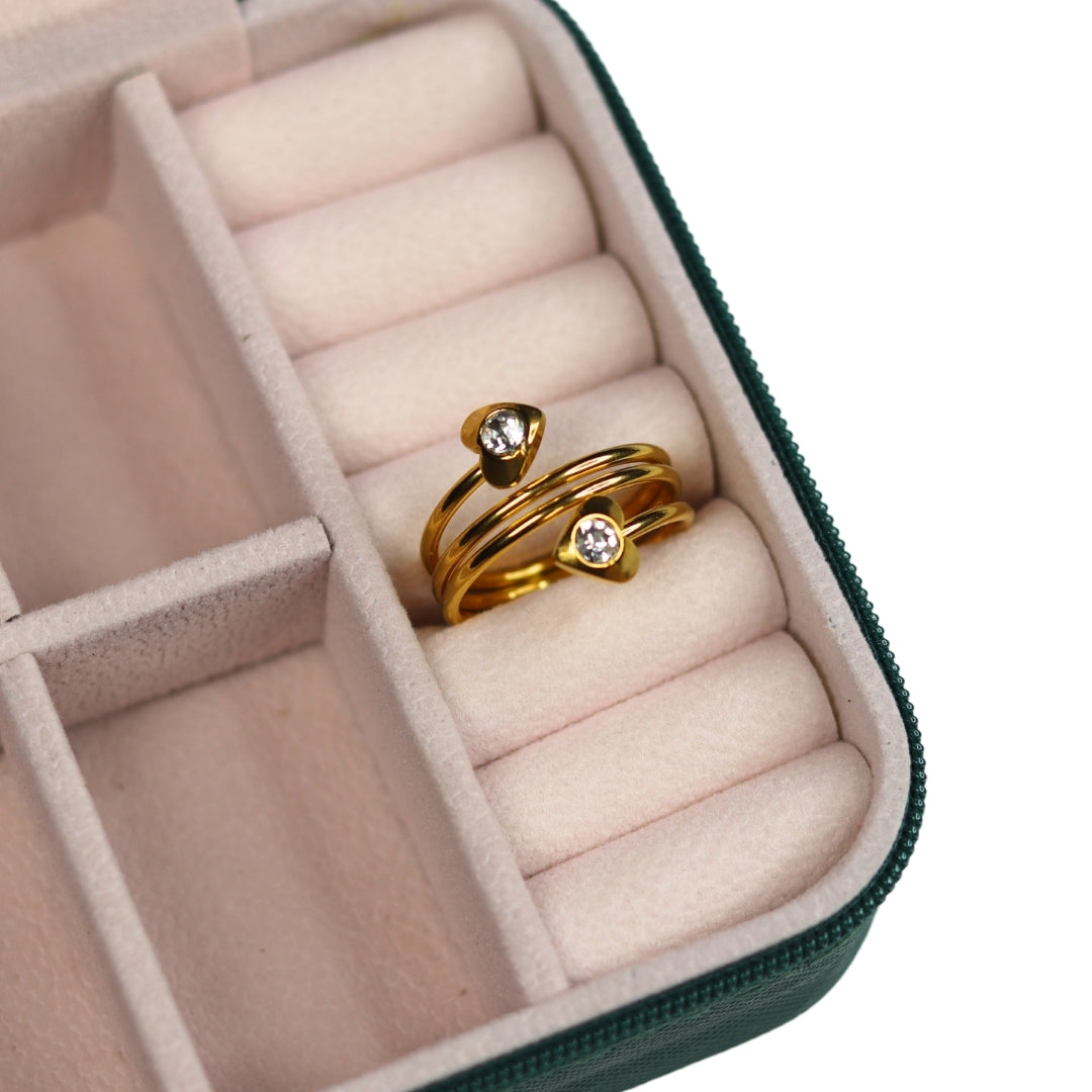 Dual Heart Stone Ring