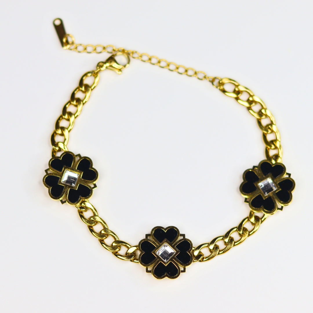 Floral Link Chain Bracelet - Adorn-iq