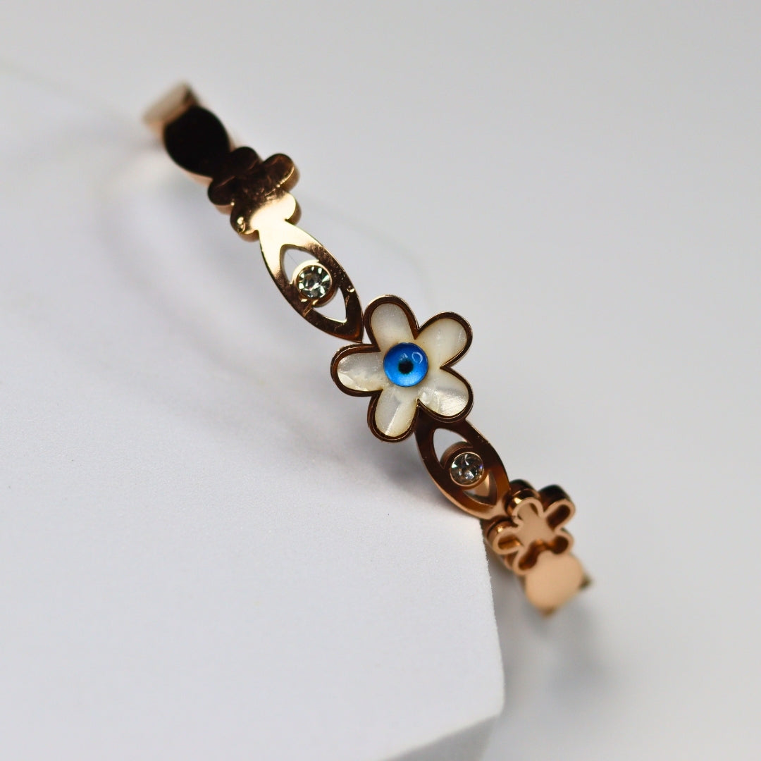 Floral Nazar Bangle Bracelet - Adorn-iq