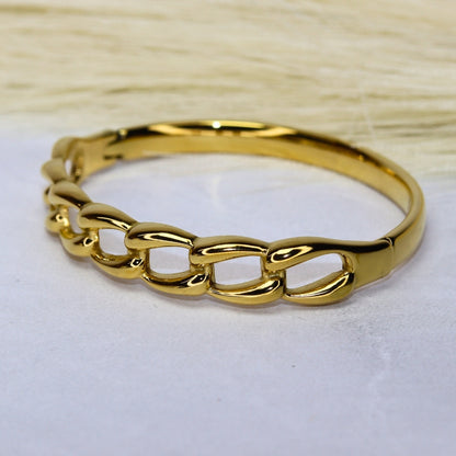 Gold Link Bangle Bracelet - Adorn-iq