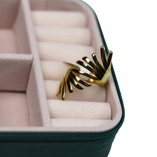 Golden Palm Wrap Ring