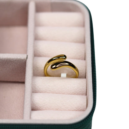 Golden Wave Open Ring - Adorn-iq