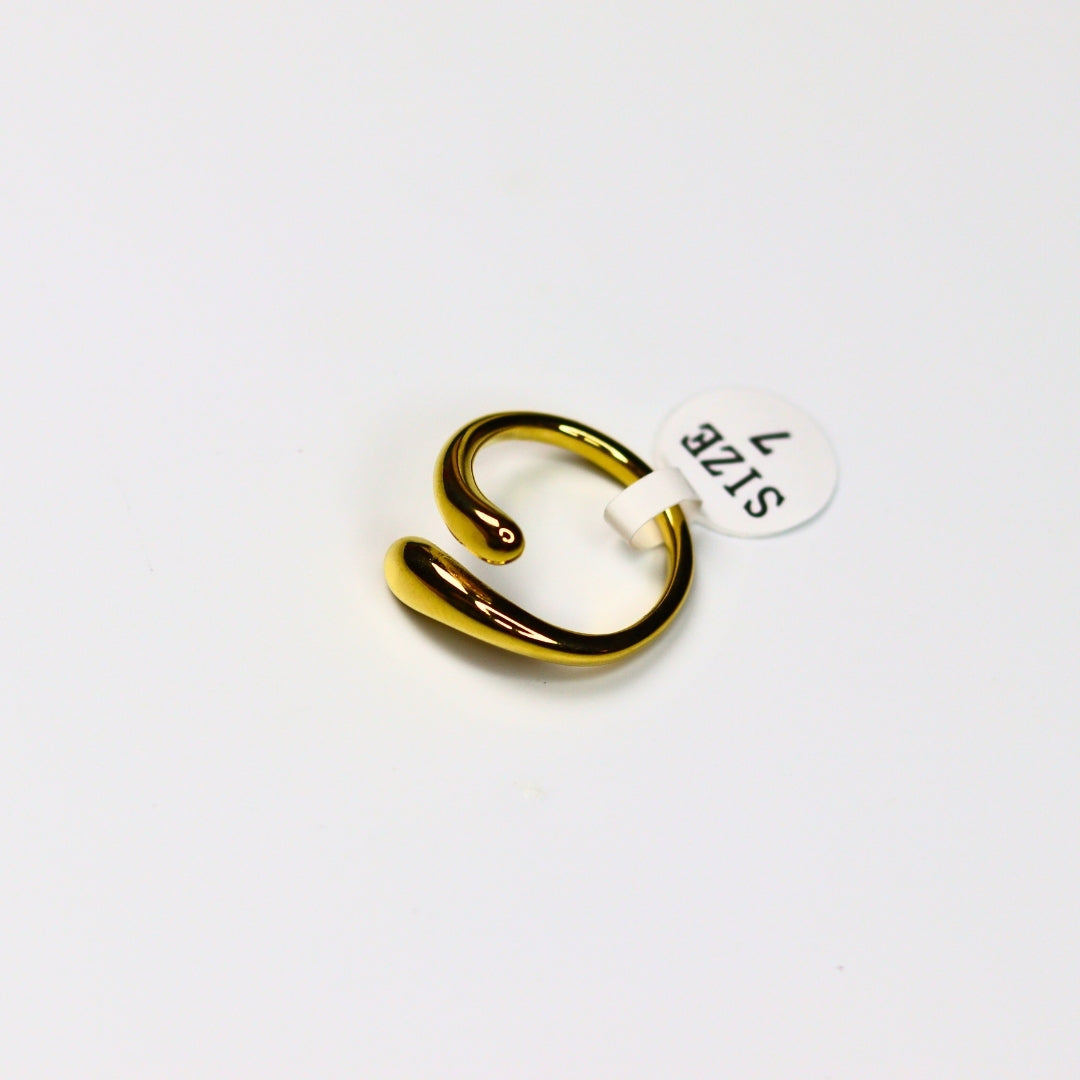 Golden Wave Open Ring - Adorn-iq