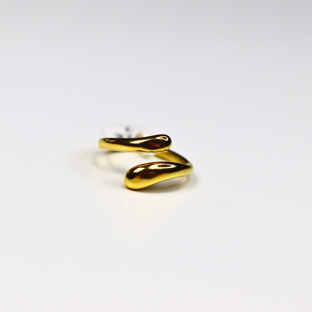 Golden Wave Open Ring - Adorn-iq