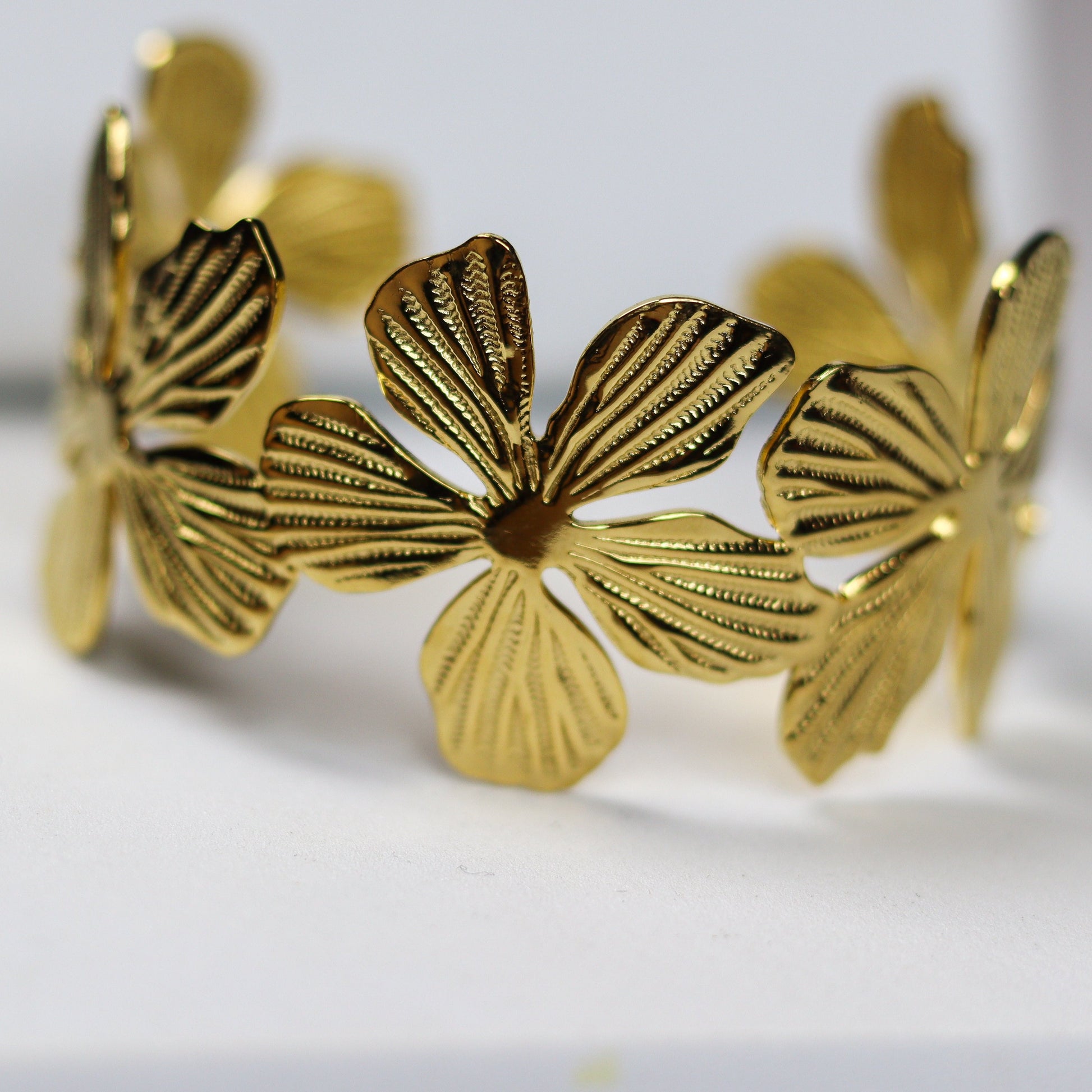 Sunlit Flower Cuff Bracelet - Adorn-iq