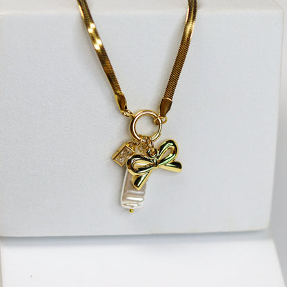 Radiant Ribbon Charm Necklace - Adorn-iq