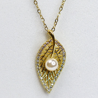 Mesh Leaf Necklace - Adorn-iq