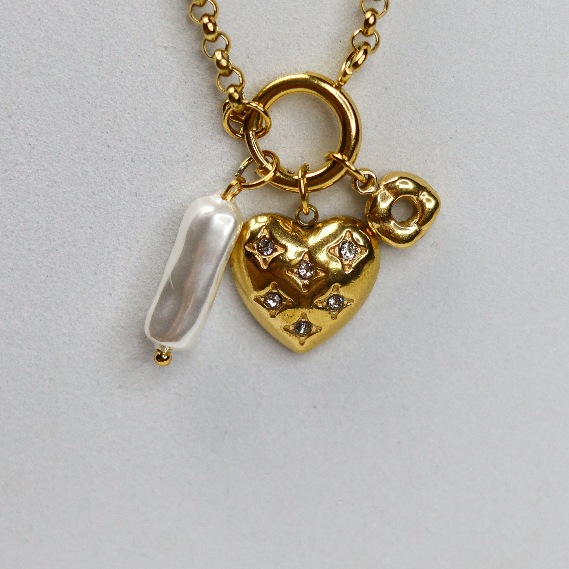 Starry Heart Charm Necklace - Adorn-iq