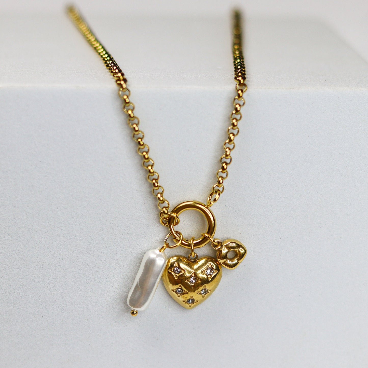 Starry Heart Charm Necklace - Adorn-iq