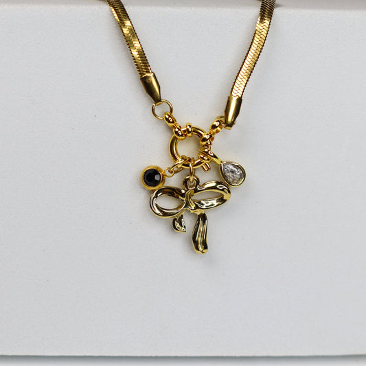 Opulent Bow Charm Necklace - Adorn-iq