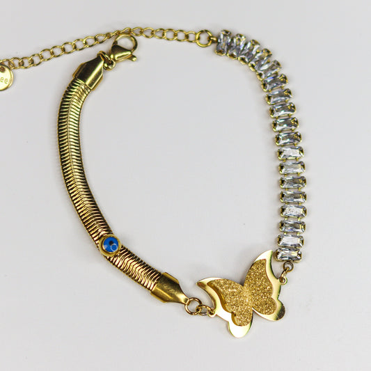 Butterfly Tennis Nazar Bracelet - Adorn-iq