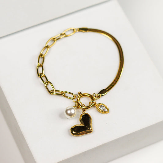 Golden Love Charm Bracelet