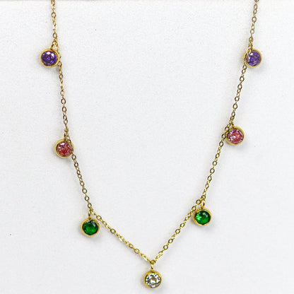 Multi Stone Charm Necklace