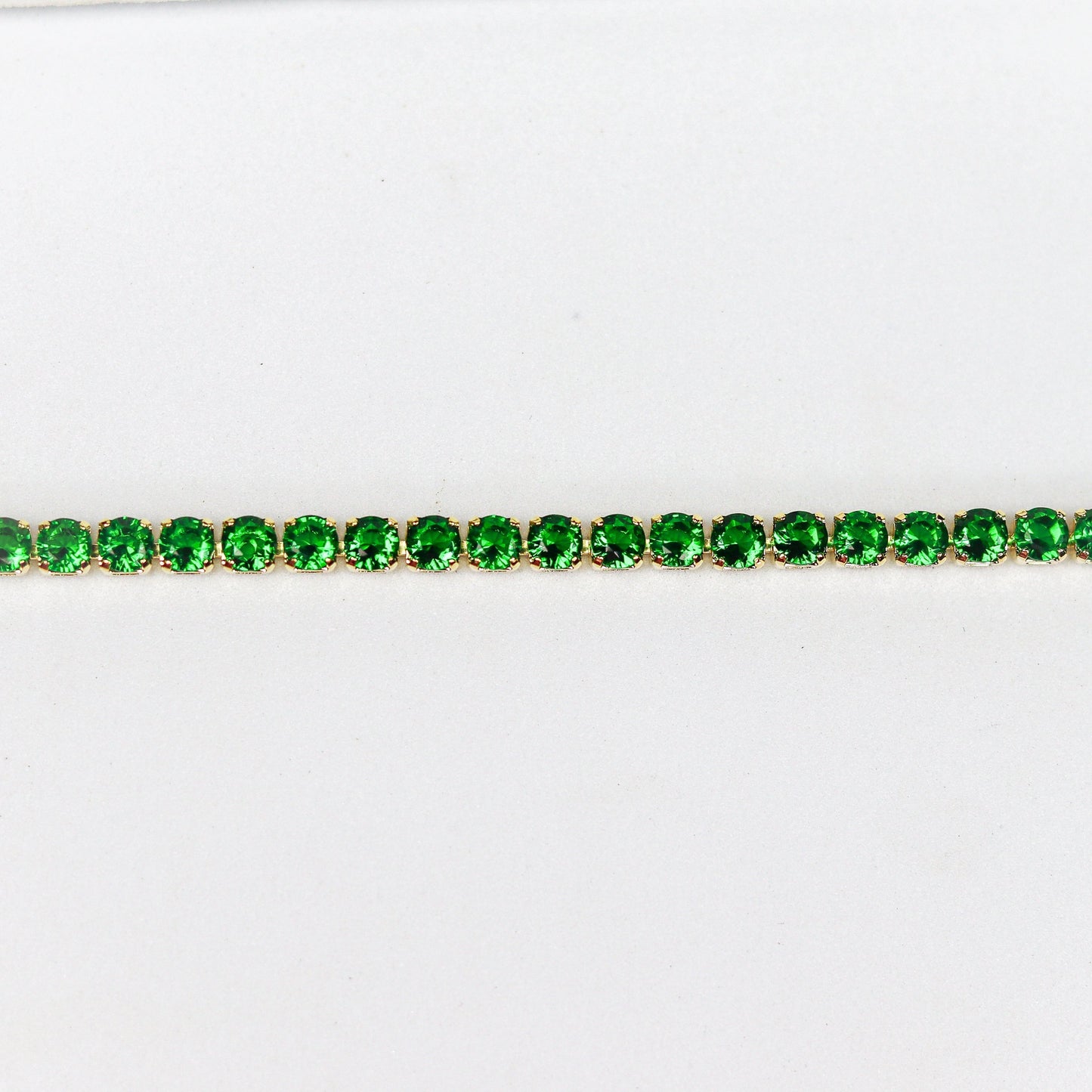 Bracelets Stunning Emerald Tennis Bracelet - 18k Gold Plated