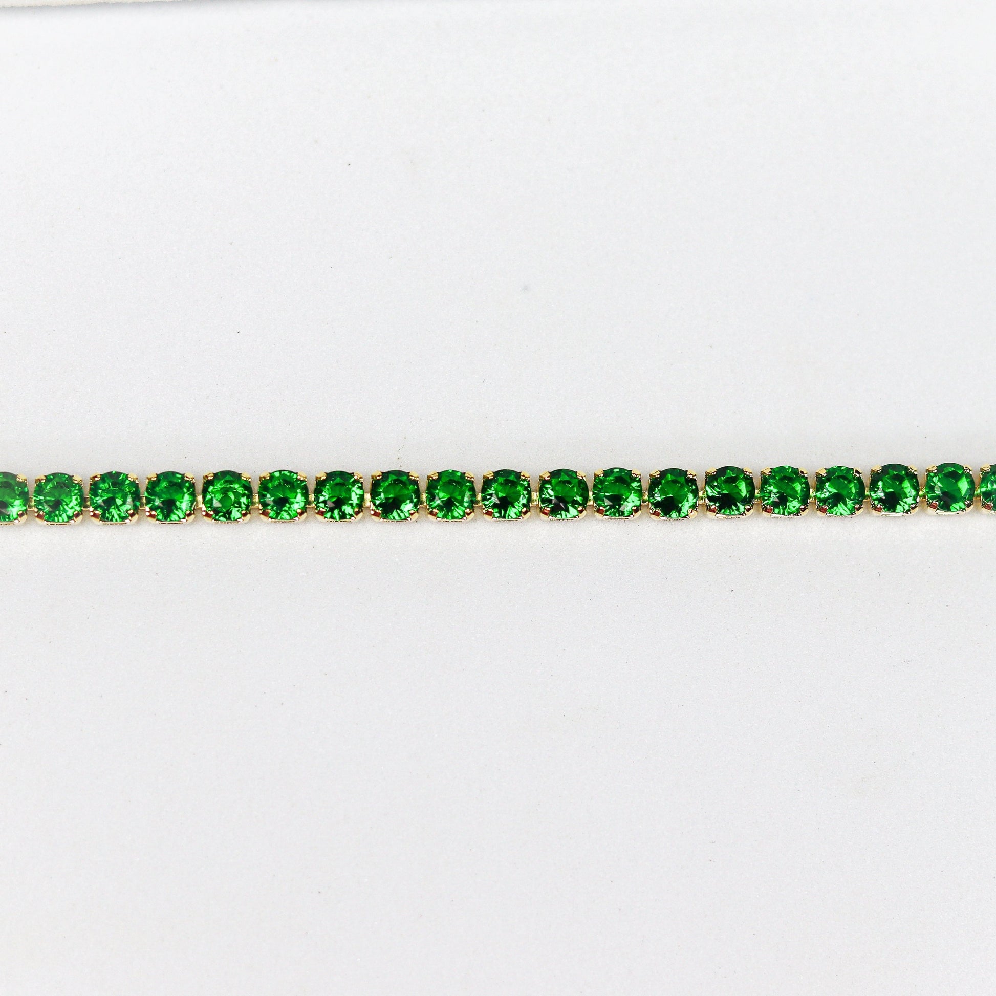 Bracelets Stunning Emerald Tennis Bracelet - 18k Gold Plated