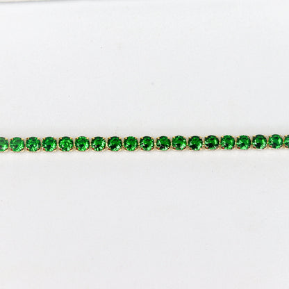 Bracelets Stunning Emerald Tennis Bracelet - 18k Gold Plated