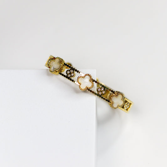 Flora Clover Bangle Bracelet