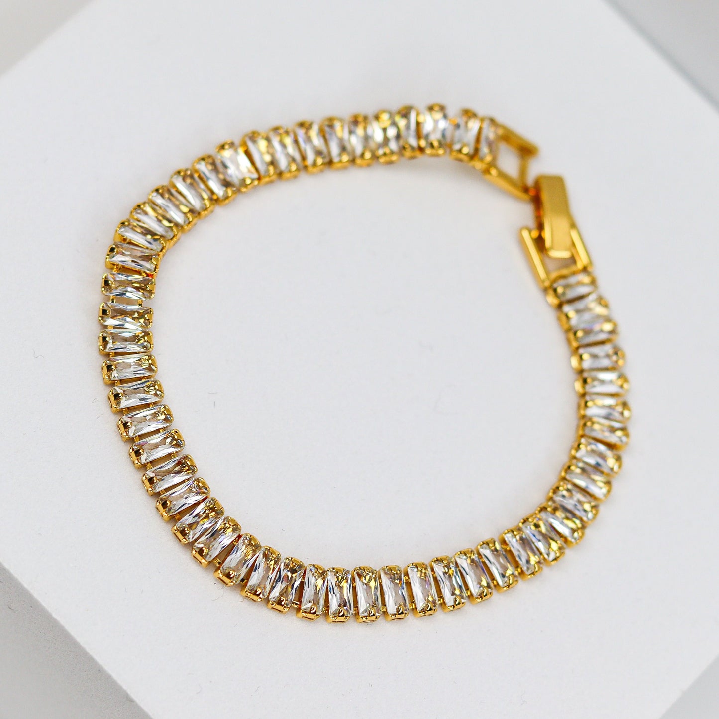 Lustre Gold Tennis Chain Bracelet