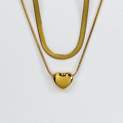 Dual Chain Grace Heart Necklace