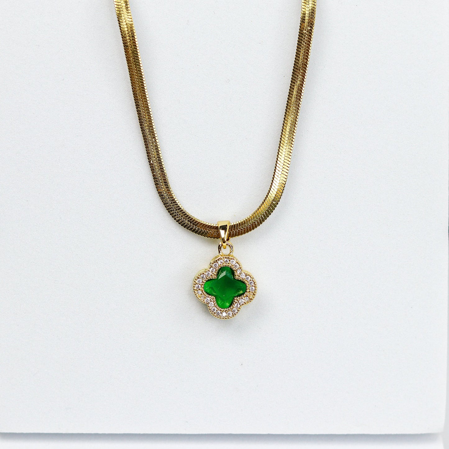 Emerald Clover Necklace