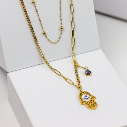 Hamza Dual Chain Necklace