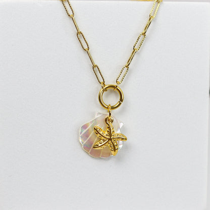 Coral Star Charm Necklace