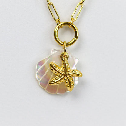 Coral Star Charm Necklace