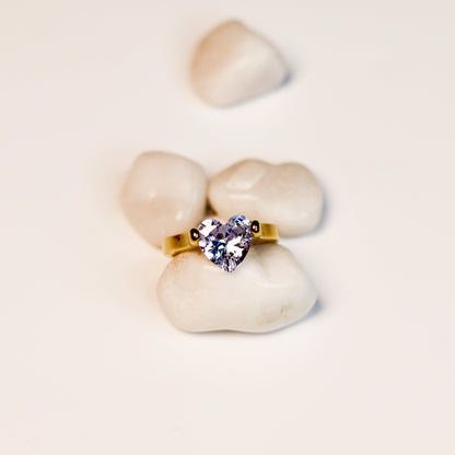 Ocean Heart Solitaire Ring