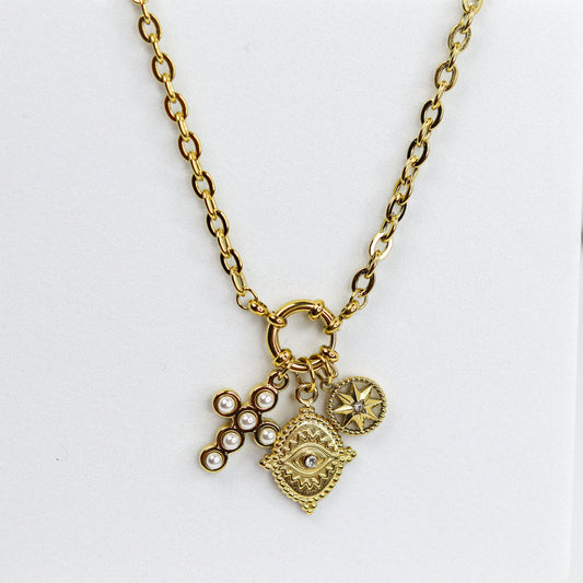 Golden Talisman Charm Necklace