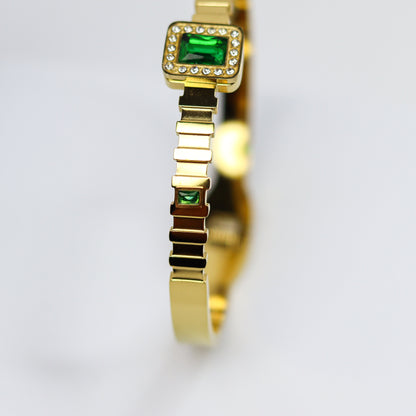 Royal Emerald Stone Bangle Bracelet