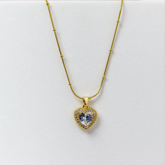 Luxe Solitaire Heart Necklace