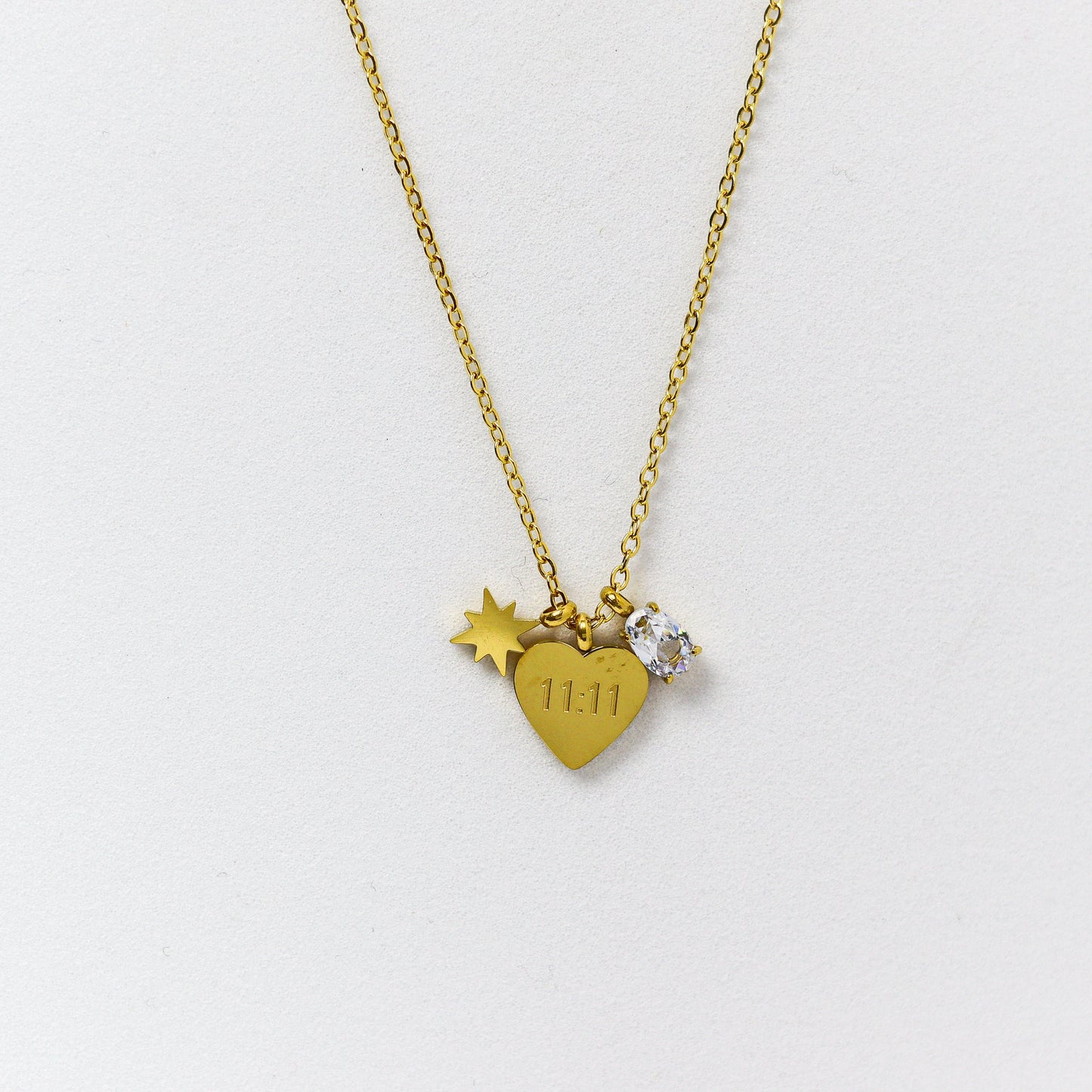 Mini 11:11 Solitaire Charm Necklace