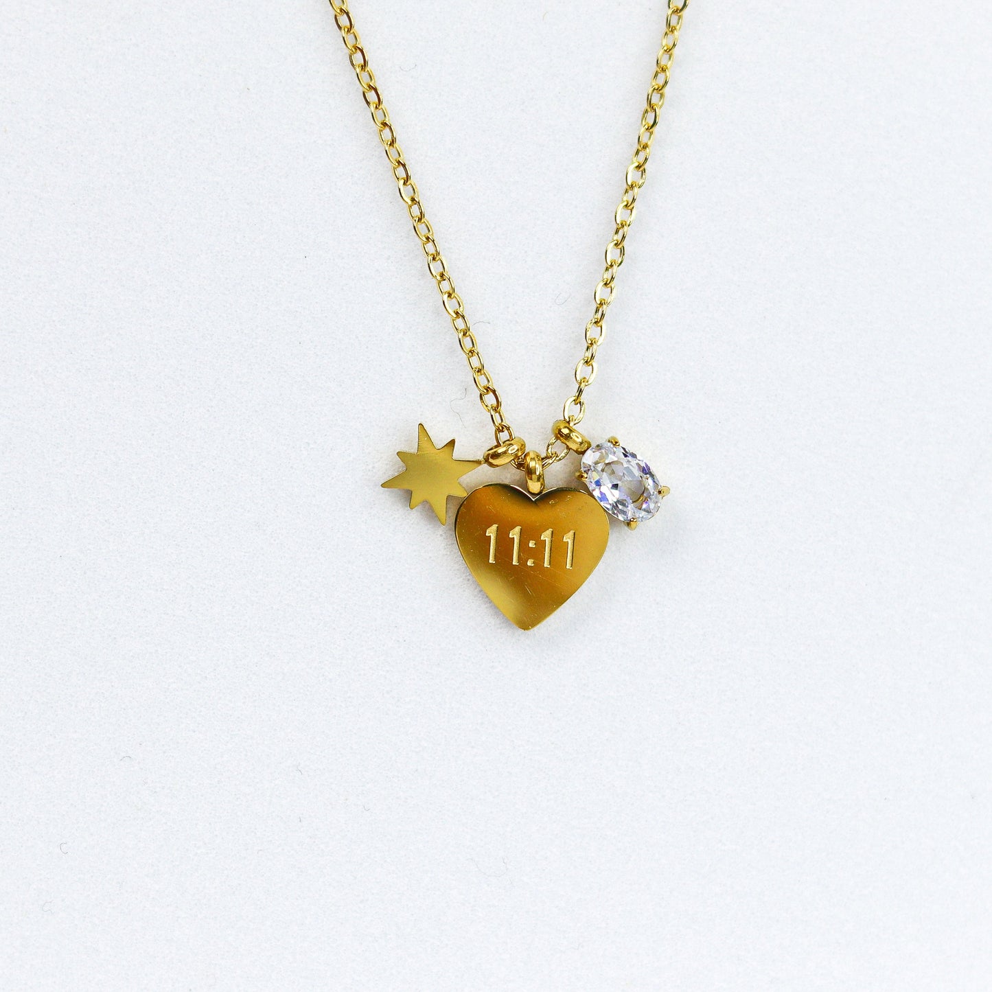 Mini 11:11 Solitaire Charm Necklace