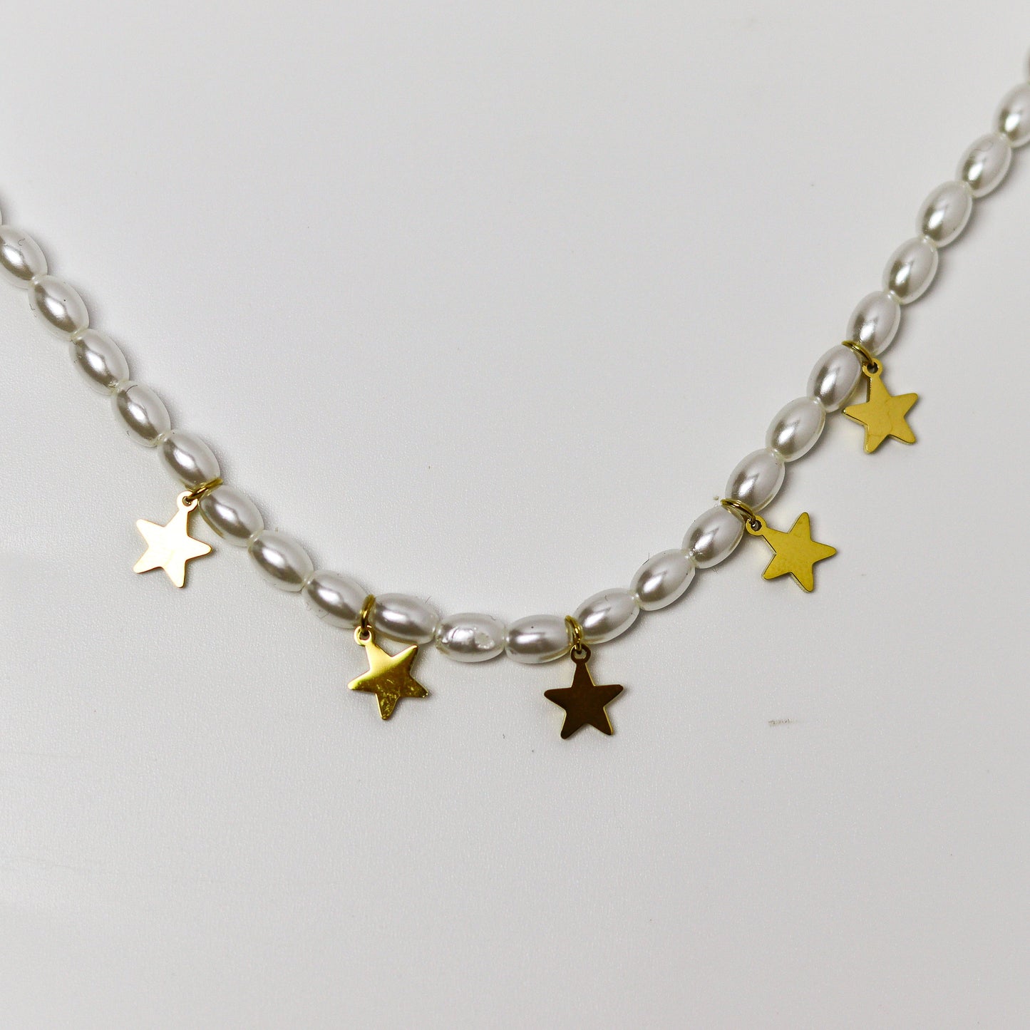 Pearl Chain Star Necklace