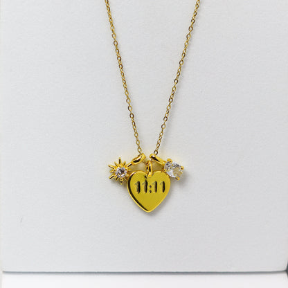 11:11 Solitaire Charm Necklace