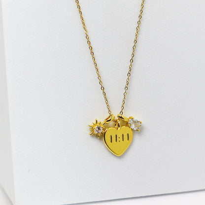 11:11 Solitaire Charm Necklace