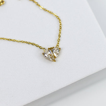 Heart-to-Heart Solitaire Necklace