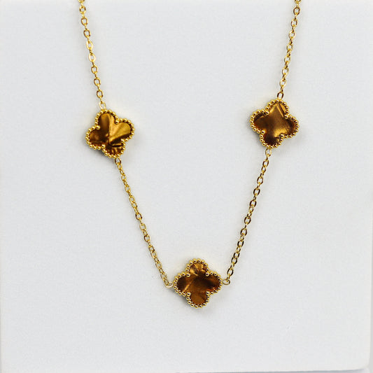 Coffee Clover Necklace