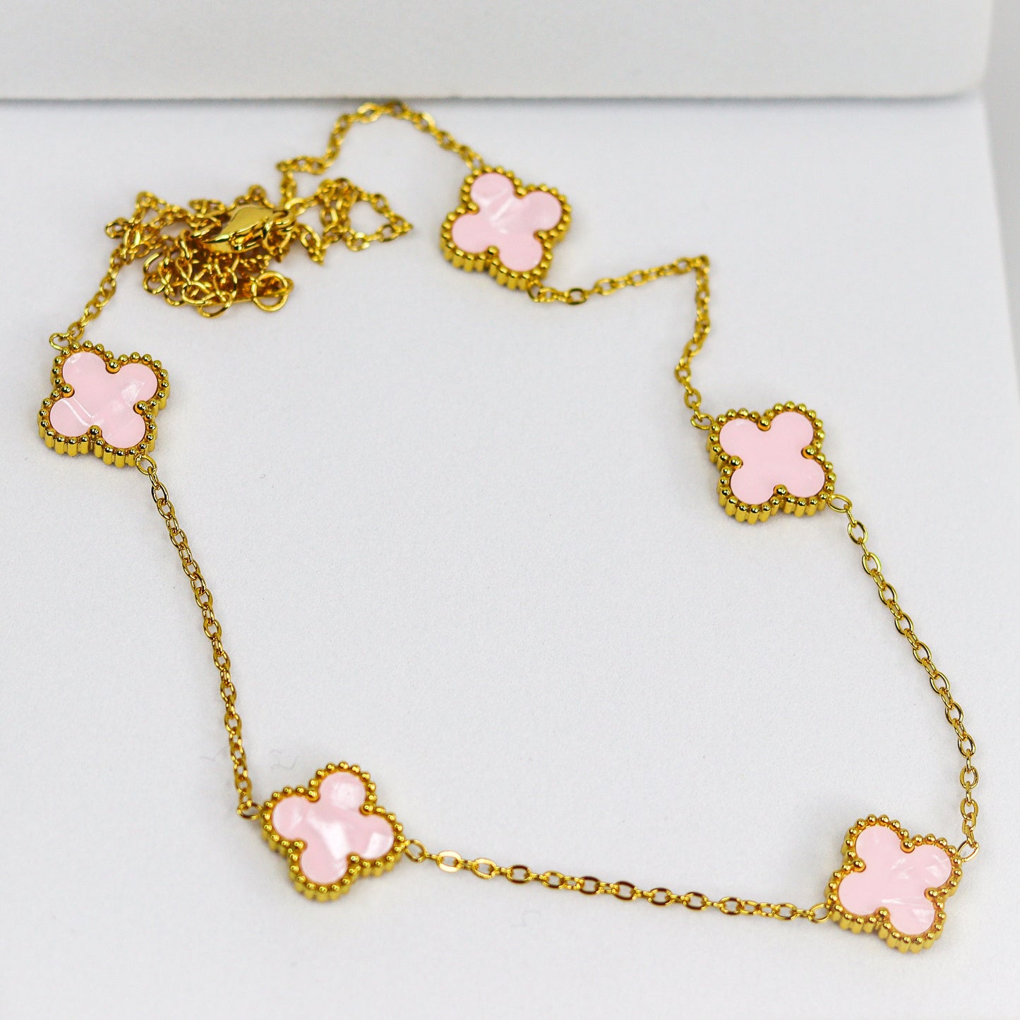 Baby Pink Clover Necklace