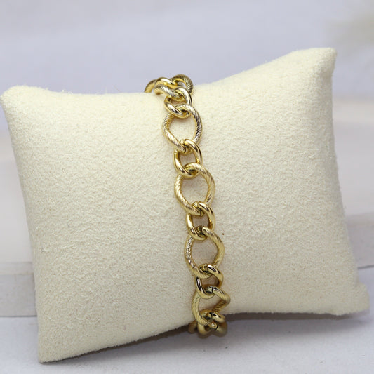 Hammered Link Chain Bracelet - Adorn-iq