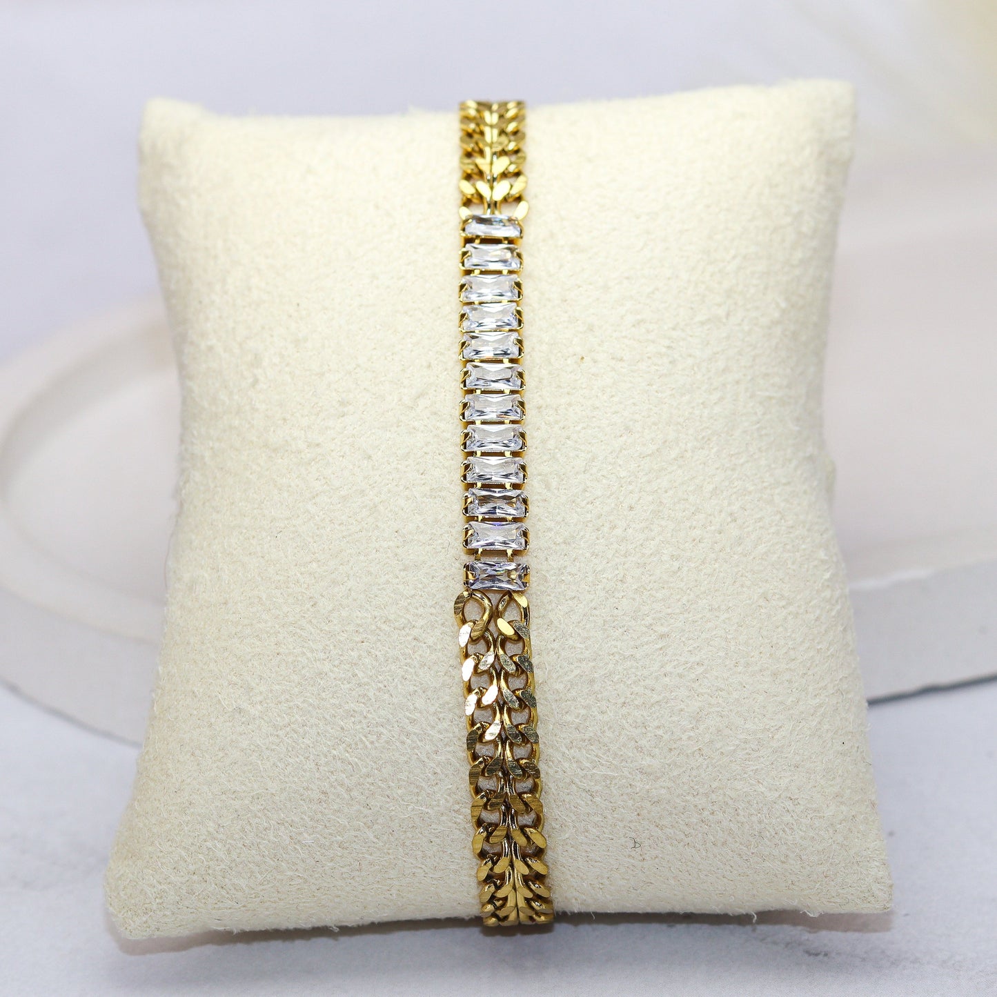 Gold-Tone Tennis Chain Bracelet - Adorn-iq