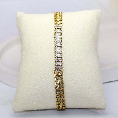 Gold-Tone Tennis Chain Bracelet - Adorn-iq