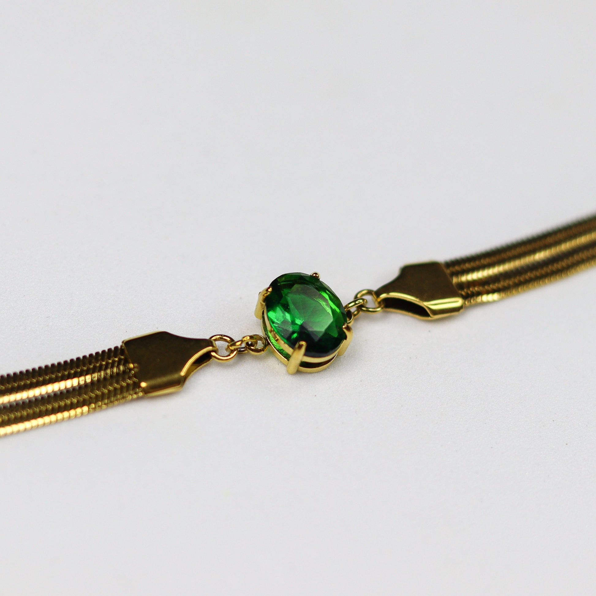 Emerald Snake Chain Bracelet - Adorn-iq