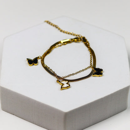 Trio Butterfly Chain Bracelet - Adorn-iq