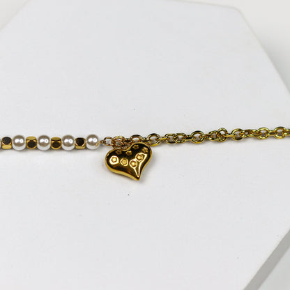 Pearl Chain Heart Bracelet - Adorn-iq