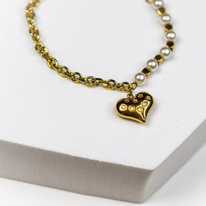 Pearl Chain Heart Bracelet - Adorn-iq