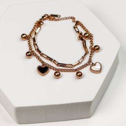 Rose Ball Heart Bracelet - Adorn-iq