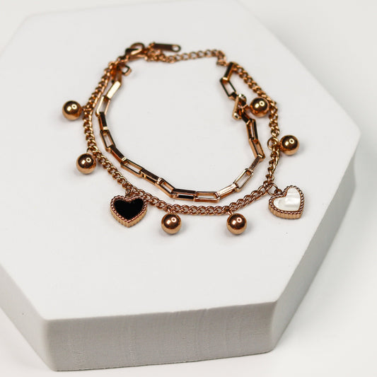 Rose Ball Heart Bracelet - Adorn-iq